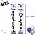 thumbnail image 3 of Happy 75th Birthday Decorations,75th Purple Balloon Birthday Theme Door Hanging Banner Sign - Cheers to 75 Years Old Bday Party Supplies., 3 of 10