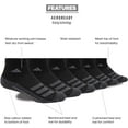 thumbnail image 3 of adidas Youth Kids-Boy's/Girl's Cushioned Quarter Socks (6-Pair), Black/ Black - Onix Marl/ Night Grey/ Onix/ Light Onix, Large, 3 of 8