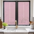 thumbnail image 2 of Static Cling Non Adhesive Window Film, Pink Window Privacy Film Frosted, Farmhouse Burlap Solid Pink Color Modern Linen Texture Opaque Window Coverings for Small Windows, Home, 17.7 x 39.3 Inches, 2 of 9