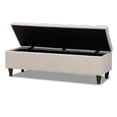 thumbnail image 2 of Baxton Studio Brette Beige Upholstered Dark Brown Wood Bench Ottoman, 2 of 10