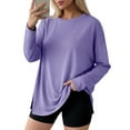 thumbnail image 7 of Luvrsol Womens Tunic Tops Oversized Long Sleeve Workout Tshirts with Side Slit Fall Gym Casual Loose Tees for Daily Fitness Tunic Tops, S-3XL, 7 of 7