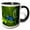 Black/White, variant on 3drose, South America, Suriname. Blue Dart Frog on Leaf., 11oz Mug