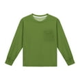 thumbnail image 4 of Cowsor Girl's Crew Neck Solid Color Sweatshirts with No Hood Casual Color Block Long Sleeve Pullover Tops, 4 of 7