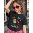 thumbnail image 2 of Boy's/Girls Back To School Theme Cotton Graphic Tees, Back To School Clothes Girls, Summer Tops With Fun School Characters, Gift For First Day of School, Cute, Playful, Kid-Friendly Kids Clothes Girl, 2 of 6
