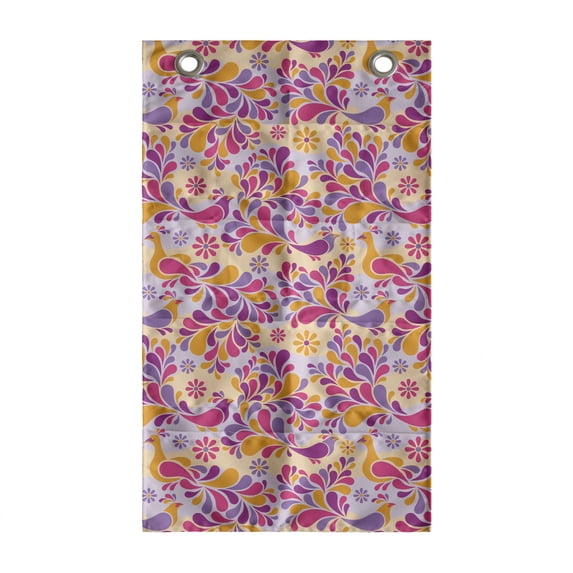 Bird Hanging Pocket Organizer, Abstract Colorful Feathered Animal Peacocks, Printed Polyester Storage Bag with Pockets, 21" x 31", Hot Pink Dark Magenta