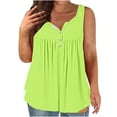 thumbnail image 1 of Chbgutlmr Plus Size Tank Tops for Women Round Neck Button Sleeveless Solid Color Loose Casual Summer Tops, 1 of 4