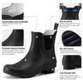 thumbnail image 5 of Women's Waterproof Chelsea Rain Boots, Slip-Resistant Rubber Garden Shoes, Black, Size 10, 5 of 6