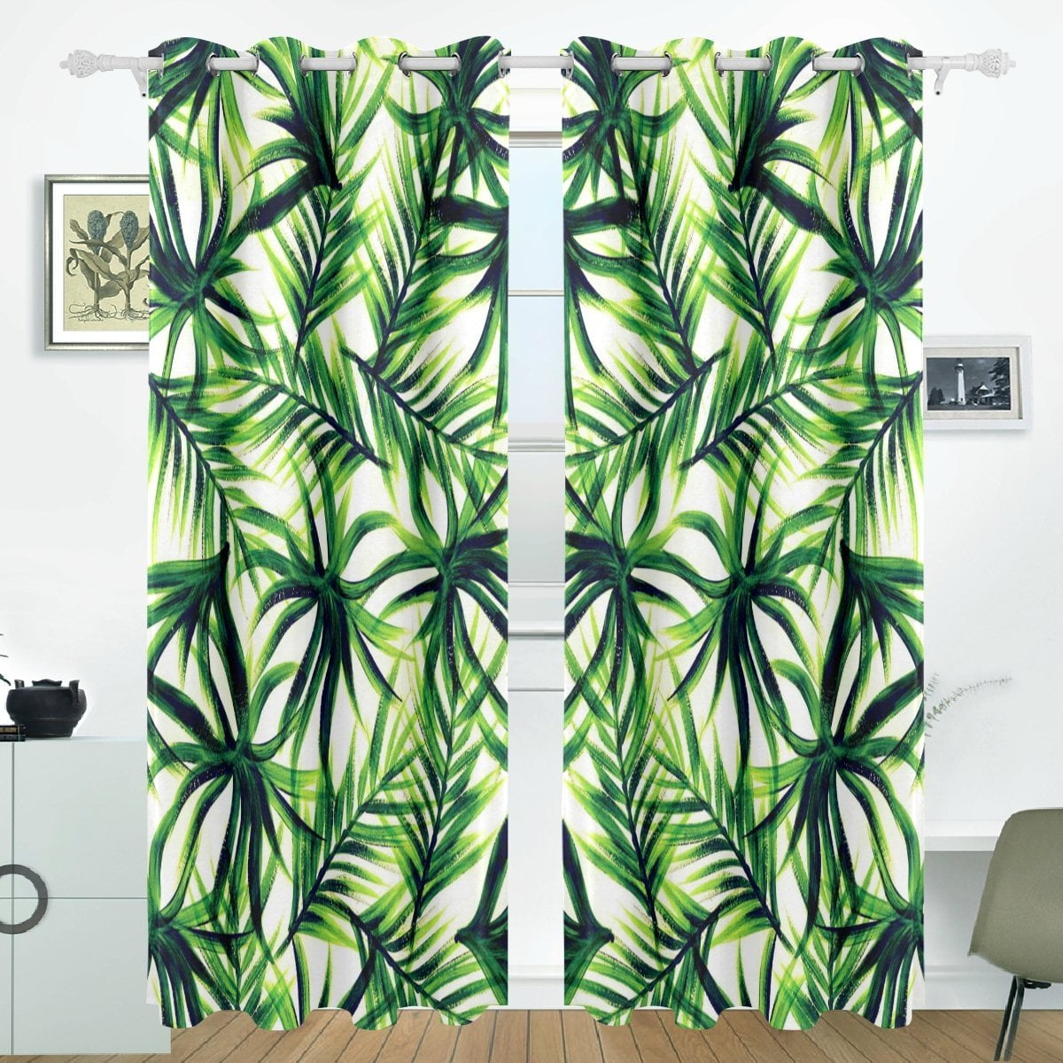 POPCreation Palm Tree Window Curtain Blackout Curtains Darkening