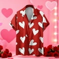 thumbnail image 2 of hotojiny Summer Men's Shirts Casual Button Down Short Sleeve T-Shirts Valentine's Day Outfit Fashion Printed Boho Beach Top M-4XL, 2 of 5
