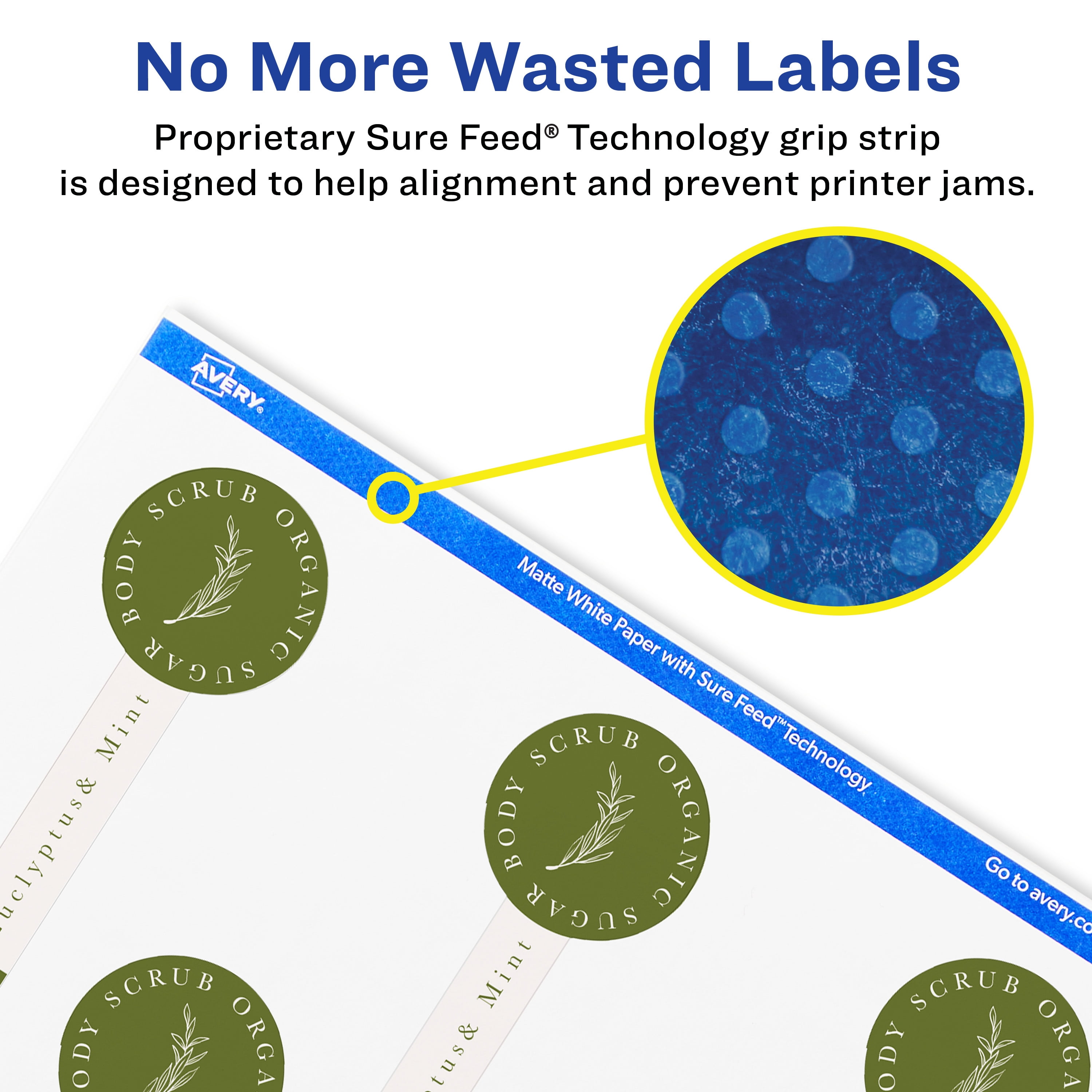 Avery Matte White Lollipop Labels, 1-1/2" x 4", 2,000 Total
