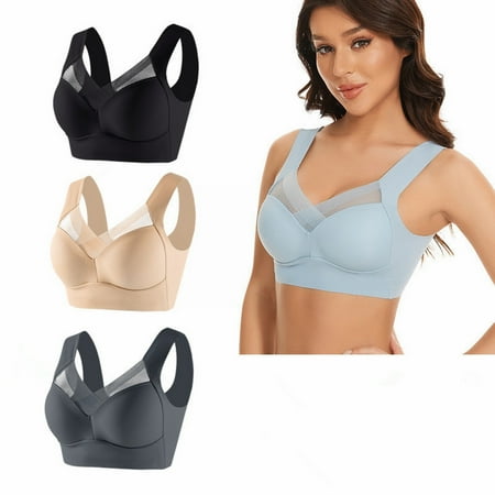 GZWYHT Wireless Bras Clearance Bralettes for Women Large Strapless Lace Tank Top Underwear Thin Side Fold Side Breast Gather Adjustable Bra 2 Or 3 Set Bras for Women Lace Bralette Push Up Bra X XXL