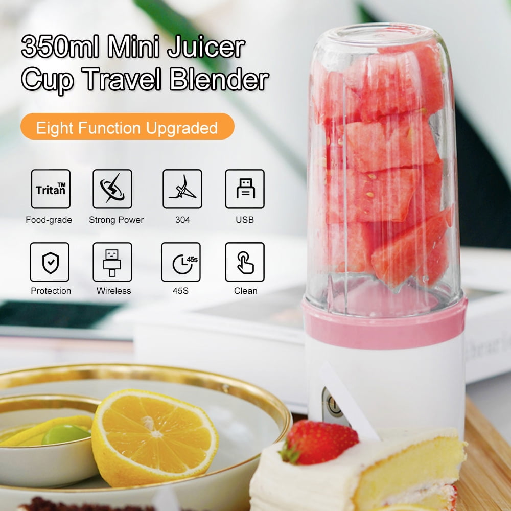 Mini Juicer Cup 350ml Fruit Juice Mixer Travel Blender with Stainless