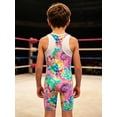 thumbnail image 6 of Hansber Boys Sleeveless Sports Gym Leotard Powerlifting Singlet Racerback Suspenders Shorts Jumpsuit Boxing Biketard Colorful 4, 6 of 7