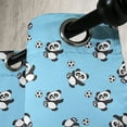 thumbnail image 3 of Ambesonne Soccer Grommet Curtain, Panda Kicking Ball, 50" x 72", Pale Blue Black White, 3 of 6
