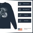 thumbnail image 6 of Flying Eagle Portrait Long Sleeve T-shirt Soaring Patriotic Symbol of Freedom American Bird Wings Wildlife Nature, 6 of 7