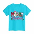 thumbnail image 5 of WUANDIXFA Toddler Boys Girls Christmas Shirt Cotton Soft Short Sleeve Tops Cute Fashion Crewneck Kids Graphic T-Shirts,Blue,11-12 Years, 5 of 6