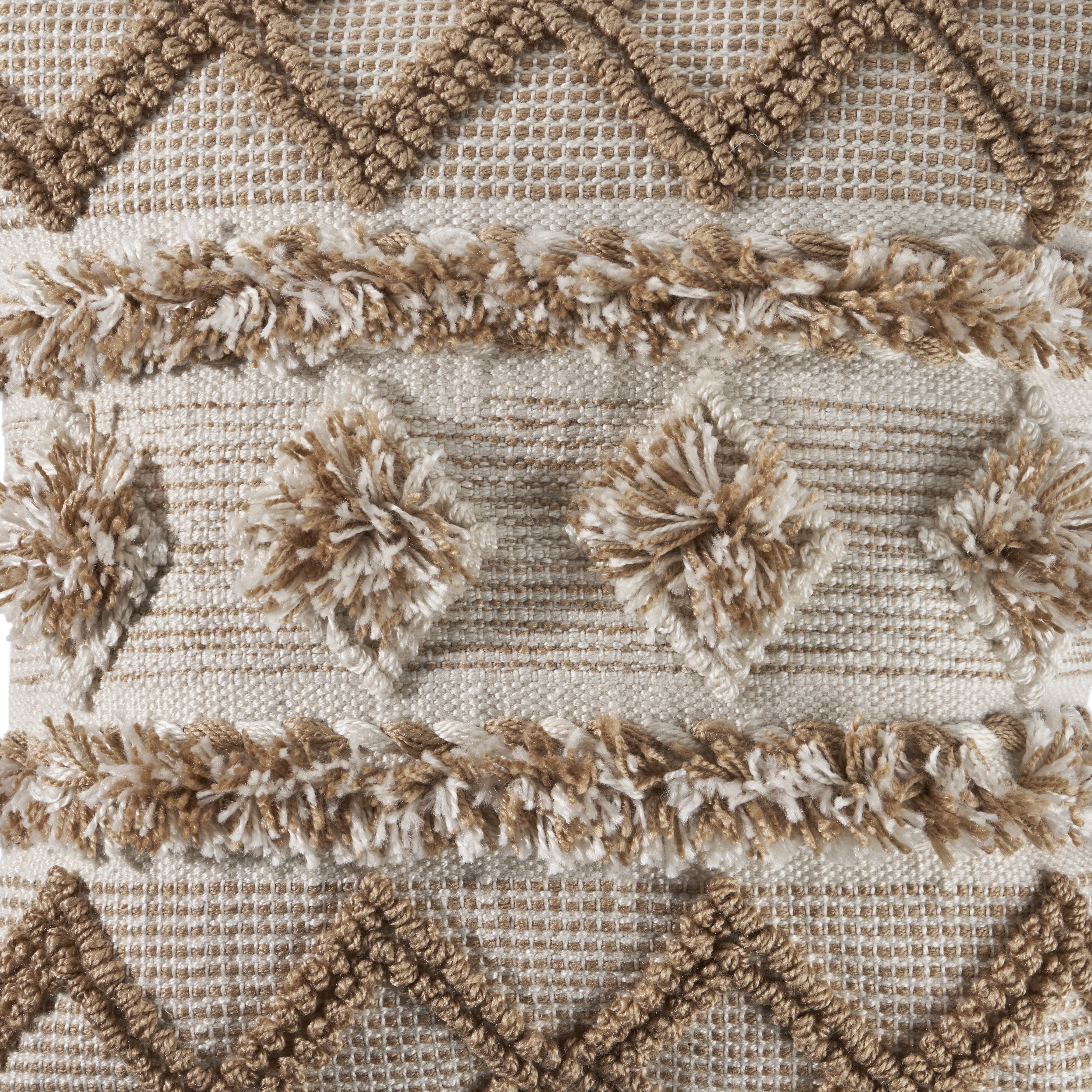 Ox Bay Ila 20" x 20" Neutral Diamond Polyester Indoor/Outdoor Adult Decorative Throw Pillow Cover