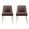 thumbnail image 2 of Costaelm Makala Velvet Accent Chair Mid Century Upholstered (Set of 2), Coffee, 2 of 11