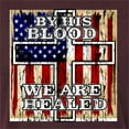 thumbnail image 2 of By His Blood We Are Healed Inspirational/Christian Mens Premium Tri Blend T-Shirt, Cardinal, X-Large, 2 of 5