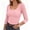 Pink, variant on Hurxie Womens 3/4 Sleeve Scoop Neck Top Ribbed Knit Slim Fitted Casual Basic Tee Shirts Trendy Work T-Shirt Outfits Green,L