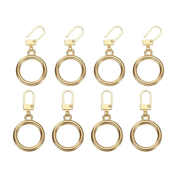 8Pack Zipper Pull Replacement, Round Detachable Tiny Zipper Slider, Gold