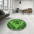 thumbnail image 4 of Ahgly Company Machine Washable Indoor Round Transitional Deep Emerald Green Area Rugs, 8' Round, 4 of 7