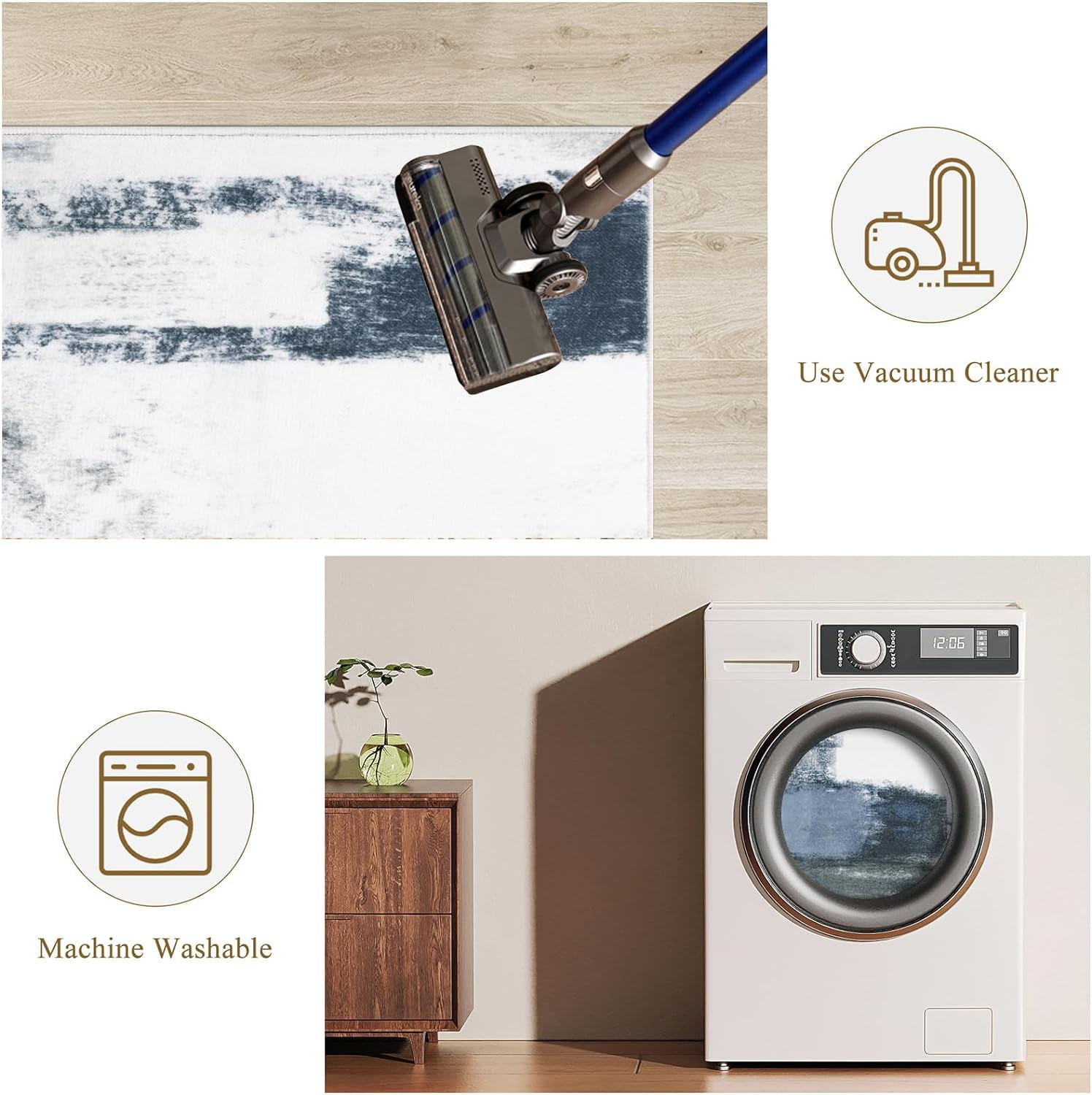 Farmhouse Kitchen Rugs Sets of 3, Kitchen Runner Rugs Non Slip Washable, Boho Kitchen Mats for Floor, Indoor Door Mat Entrance, Laundry Room Rug, Thick Kitchen Floor Mat Carpet