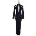 thumbnail image 3 of S/M Fit High Neck Collar Sexy Cut Outs Thigh High Side Slit Dress, 3 of 5
