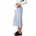thumbnail image 5 of Dwellite Wide Leg Cropped Pants for Women Low Rise Fold Over Stretch Pants for Summer Beach Holiday Streetwear Sky Blue L, 5 of 8