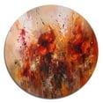 thumbnail image 2 of Designart "Euphoric Poppy Floral in Red and Yellow" Floral Poppy Metal Round Art Living Room, 2 of 5