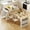 White, variant on Yoneston 82.7" Kitchen Island with Extendable Dining Table with Double Layer Storage and Power Outlet, Rolling Kitchen Cart with 2 Drawers 2 Door 2 Side Open Shelves for Kitchen Dining Room, White