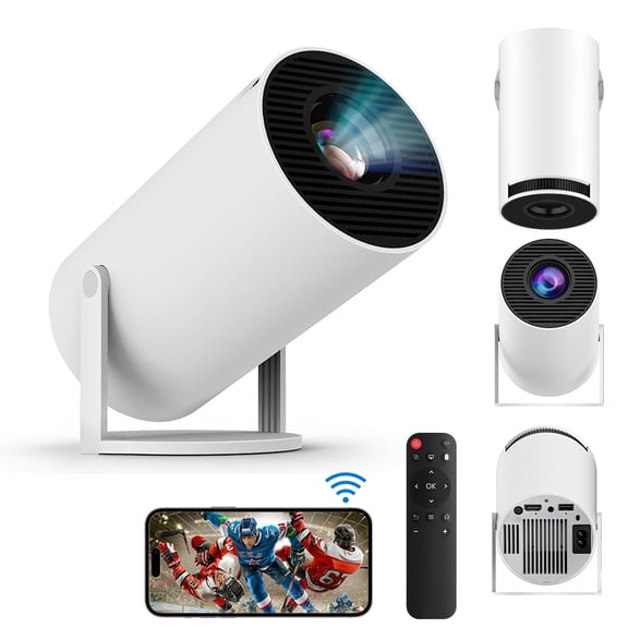 PEPWELL Portable Mini Projector - 720P Native FHD 4K Supported, WiFi 6 Bluetooth 5.2, Auto Keystone for Home Theater Outdoor