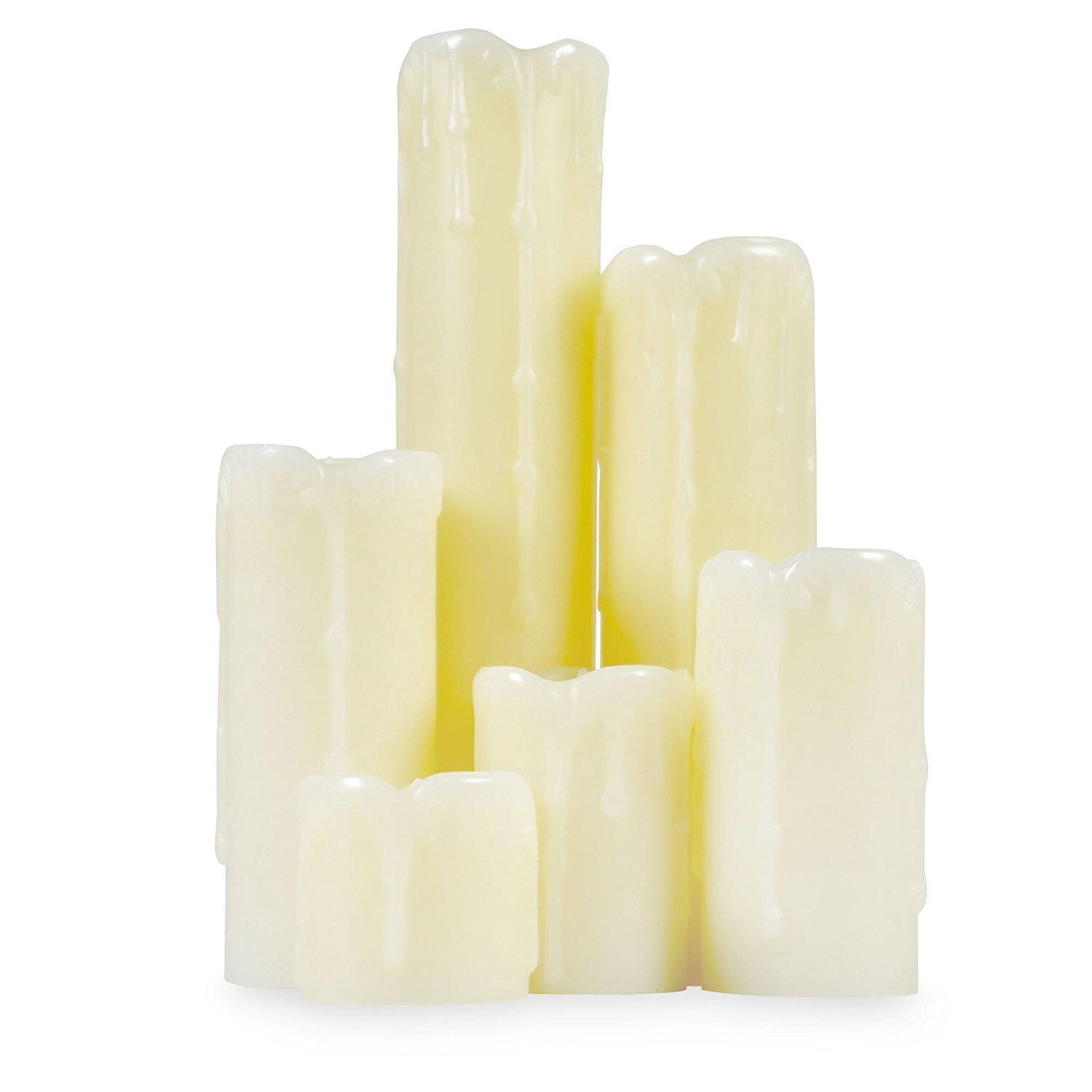 Halloween 6pcs Timer Flickering Flameless 2"-9" LED Pillar Candles Realistic