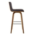 thumbnail image 2 of Armen Living Vienna 30" Bar Height Barstool in Walnut Wood Finish with Brown Faux Leather, 2 of 5