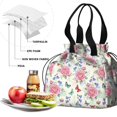 thumbnail image 4 of Pioneer Flower Floral Print Pattern Drawstring Lunch Bag Women - Drawstring Lunch Bag Insulated for Work Office - Stain-Resistant Large Lunchbags for Women with Multi-Pockets, 4 of 6