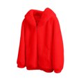 thumbnail image 4 of Aboser Shaggy Fleece Jacket Women Fluffy Sherpa Overcoats Faux Fur Hooded Jackets Winter Warm Long Sleeve Coats Zip Up Outerwear with Pockets, 4 of 5