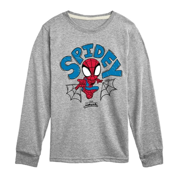 Marvel Spider-Man And His Amazing Friends - Doodle Spidey - Toddler And Youth Long Sleeve Tee