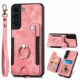 thumbnail image 1 of Allytech Galaxy S22 Plus Case Wallet, RFID Blocking Multiple Cards Slots Ring Holder Stand Shockproof Protective Hand Wrist Wallet Case Cover for Samsung Galaxy S22 Plus - Pink, 1 of 12