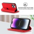 thumbnail image 4 of Funda antirrobo con cierre magnético para iPhone 14 Pro, compatible con carga magnética, piel sintética y TPU, diseño tipo billetera, ranuras para tarjetas, 4 of 5