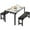 Natural Tabletop, variant on Dining Table Set for 4, 3-piece Dining Room Table Set with Bench, Breakfast Nook Table Set for Small Space, Modern Kitchen Dining Furniture, White Kitchen Table and 2 Gray Velvet Benches