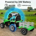 thumbnail image 2 of TOKTOO 24V Powered Ride on Tractor Max 4.3Mph w/ EVA Tires, Tippable Trailer, Remote Control, Tractor Ride on Toy for Kids-Green, 2 of 15