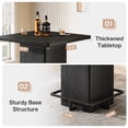 thumbnail image 3 of Tribesigns Square Bar Table, 39.37" High Cocktail Pub Table with Metal Frame Footrest for Kitchen, Bistro (Black), 3 of 5