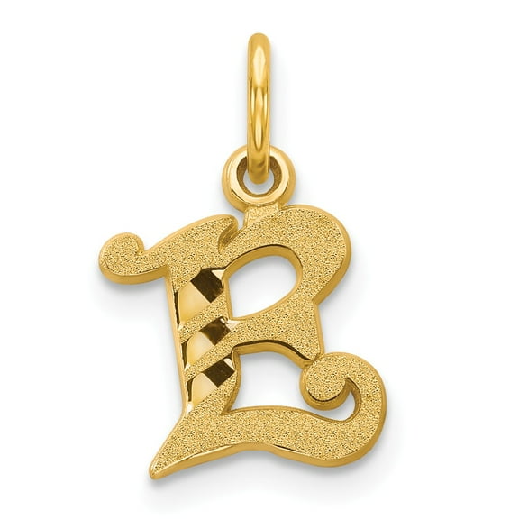 14k Yellow Gold Initial E Charm