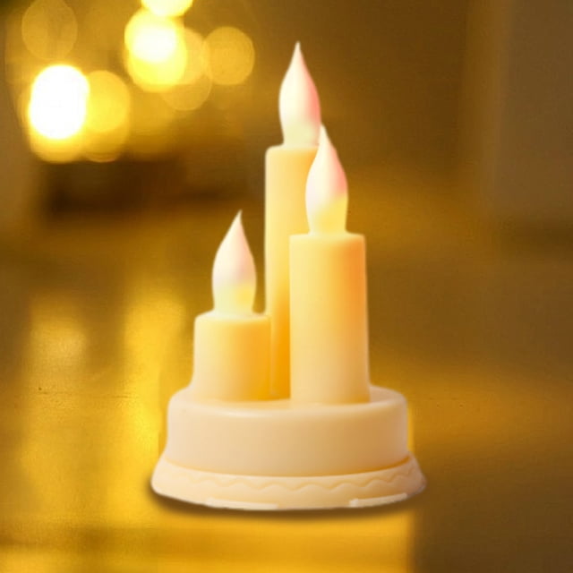 Realistic Flameless Candles - 3 Head Electronic Candle Set with Safe LED Flame for Home Decor & Centerpiece