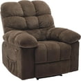 thumbnail image 4 of Manual Recliner Chair for Living Room, Ergonomic Fabric Accent Chair with Side Pockets, Breathable Upholstered Lazy Recliner Single Sofa with Steel Frame, Brown, 4 of 7