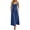 A Blue, variant on Womens Summer Dresses Casaul Spaghetti Strap V Neck Ribbed Knit Loose Vacation Wedding Guest Maxi Tank Dress with Pockets