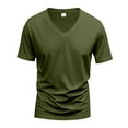 thumbnail image 6 of Men's V-Neck Slim Fit T-Shirt, Soft Cotton Short Sleeve Top, Casual Athletic Tee for Everyday Wear, Burgundy, 6 of 8