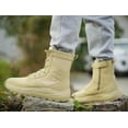 thumbnail image 5 of Soulsfeng Men's Women's Tactical Boots Lightweight Side Zipper Outdoors Combat Hiking Desert Military Boots Sand Khaki Size 38, 5 of 7