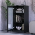 thumbnail image 4 of Palace Imports 100% Solid Wood 3-shelf Bookcase with Adjustable Shelves and Frosted Glass Door, Black, 4 of 6