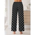 thumbnail image 2 of Women's Pajama Pants with Pockets, Black And White Polka Soft Breathable Lounge Pants, 2 of 8